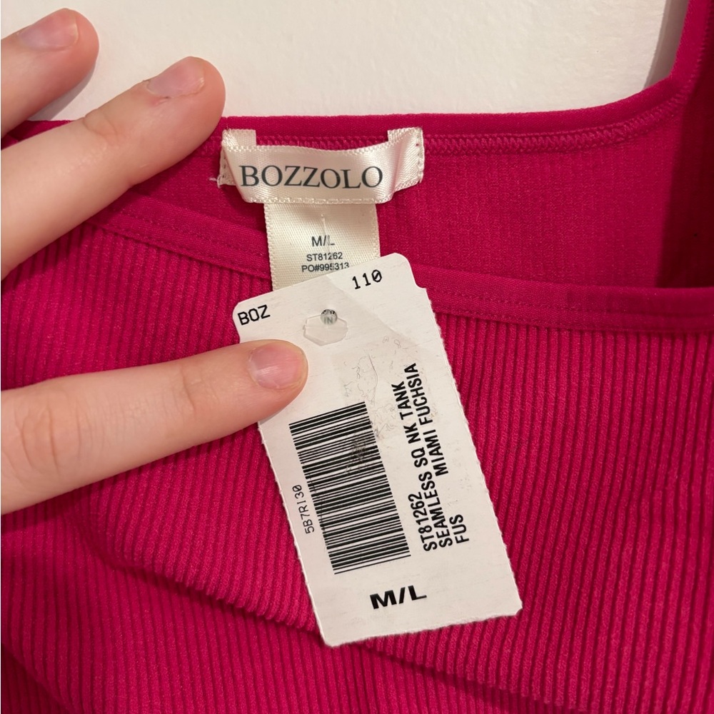 Bozzolo Ribbed Square-Neck Crop Tank - Picture 3 of 3